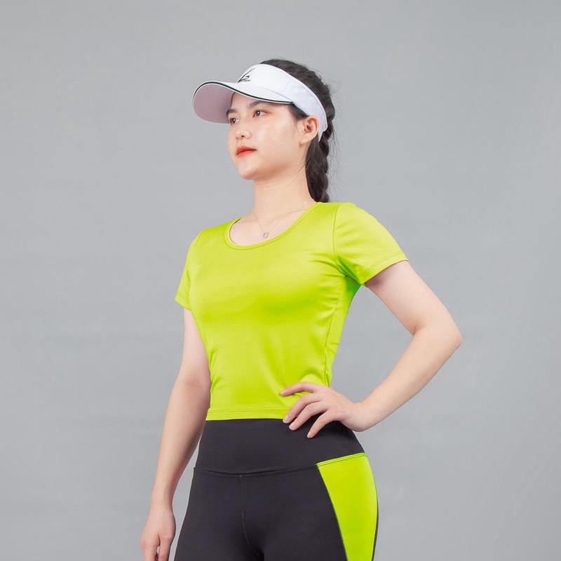 Áo thể thao Gladimax Croptop cộc tay có đệm mút rời ôm body tôn dáng Thun Sport Thun Sport Tập Gym Tập Thể Dục
