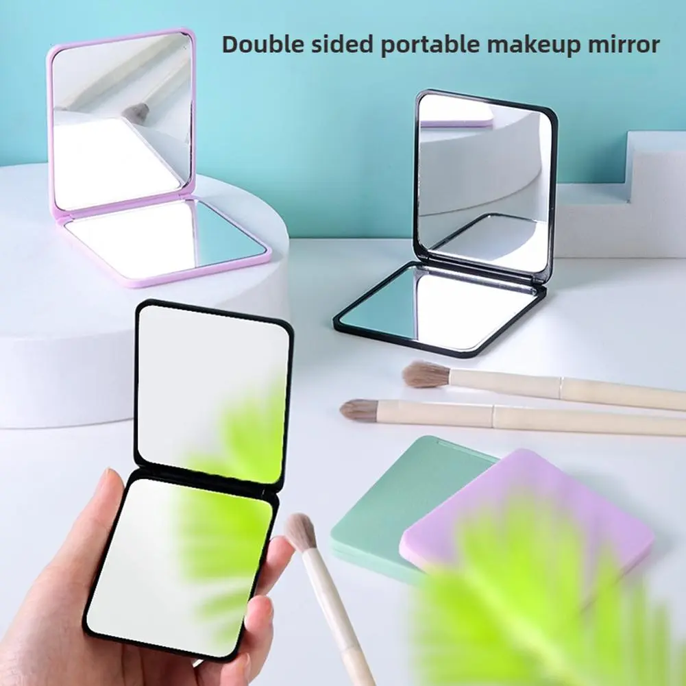 Small Mirror Makeup Mirror Plastic Folding Mirror Pocket Mini Portable Makeup Mirrors Travel Hand Small Mirror Vanity Foldable Compact Cosmetics Tools
