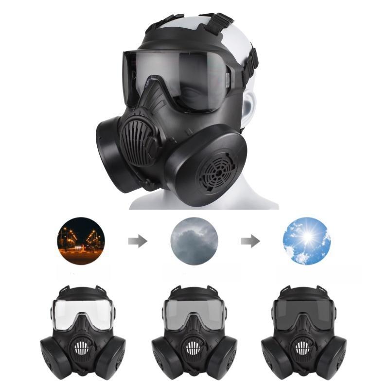 Full Face Mask, Face Cover with Ventilation Holes & Adjustable Strap & Sponge Nose Pad & Color-changing PC Reinforced Lens, Real-life CS Tactical Equipment 3