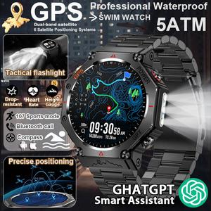 2025 New ChatGPT AI assistant Smart Watch 5ATM Waterproof 530mAh GPS  Built-in Dual-band GNSS Compass Military Sport Smartwatch Men Woman Screen Call