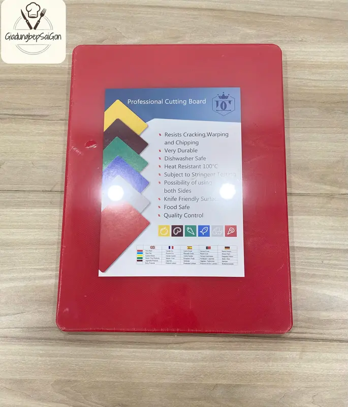 Thớt nhựa PE kháng khuẩn size 35x50cm dày 2cm chống trượt nhiều màu 4