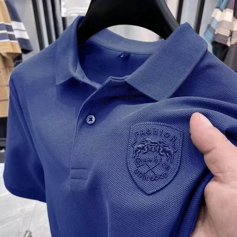 Áo Thun Polo Nam Ngắn Tay, Thêu Ve Áo Thường Ngày, Cổ Ve Áo Menswear Có Cổ Shirt 3