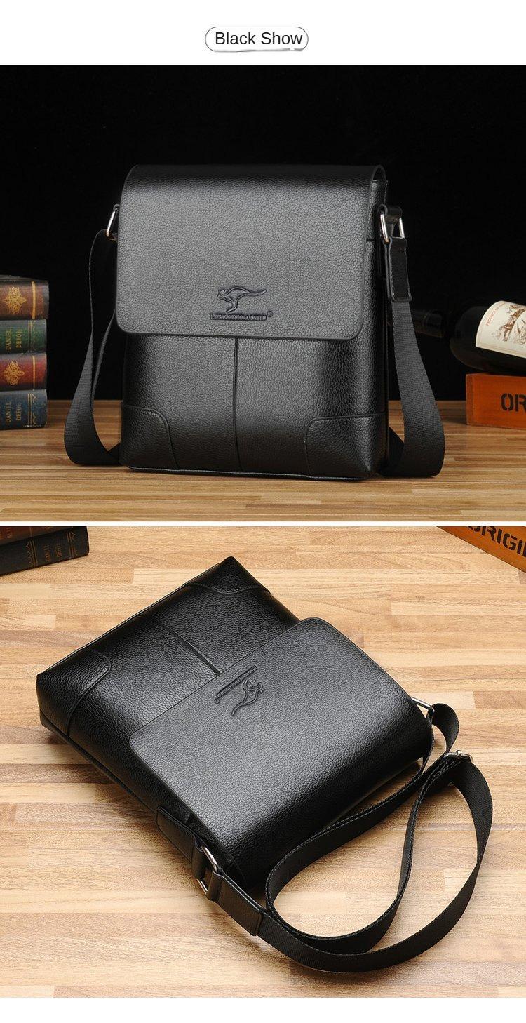 Product Introduction of PU Leather Men Crossbody Bag Waterproof Large Capacity Shoulder Bags For Boys Trendy Design Messenger Bags 4