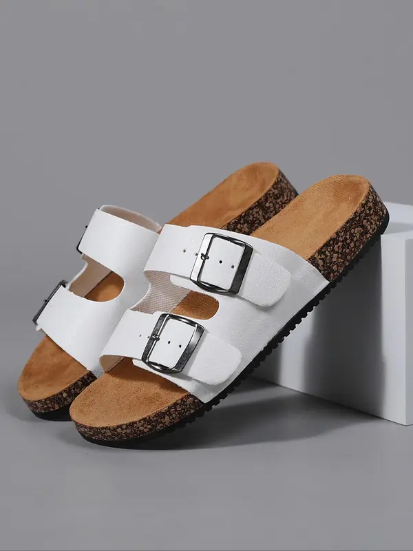 Men's Vintage Cork Design Slippers, Casual Comfortable Non-slip Slippers for Beach, Breathable Sports Sandals for Daily Wear, Boy 3