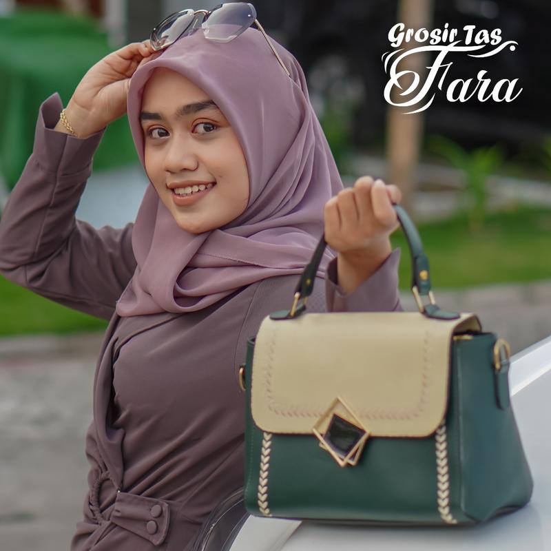 SALE! Tas Selempang Wanita 34 Putih Hijau 100% Original Outfit Cantik Kece Cewe OOTD Trendi Simple Kondangan 6