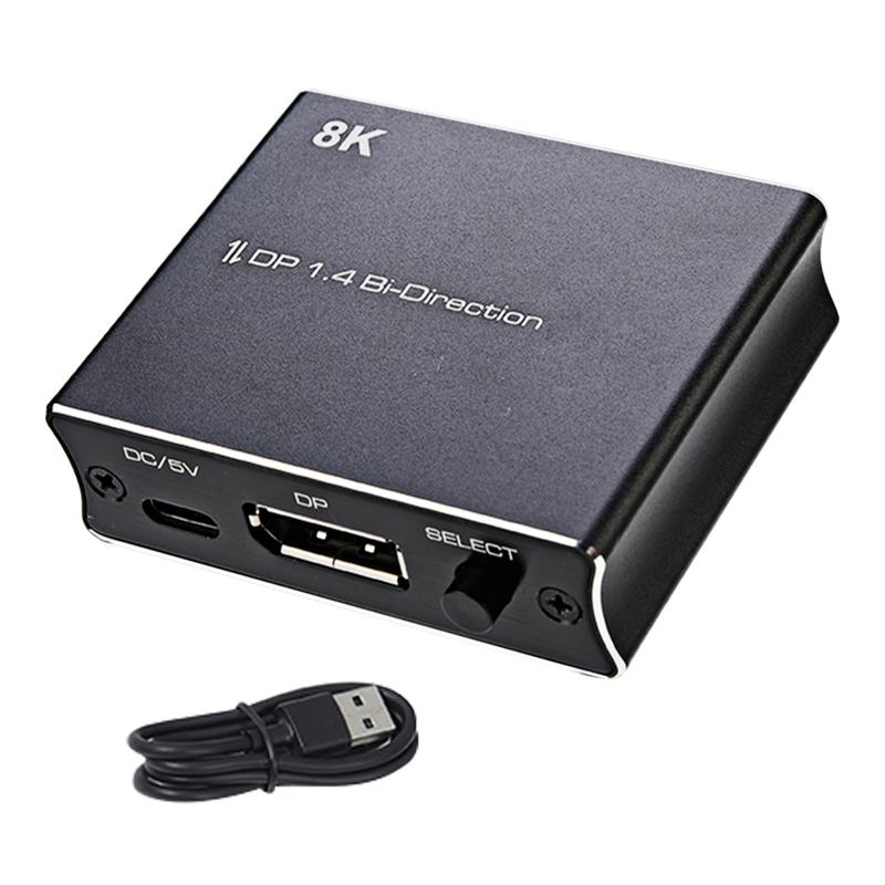 Bộ chuyển đổi bộ chuyển đổi, Labfvke, Bộ chuyển đổi DisplayPort hữu ích và đáng tin cậy, Nhiều nguồn DisplayPort 14 1X2 2x1, Bộ chuyển đổi DP chuyên nghiệp và thực tế, Thích hợp cho rạp hát tại nhà, Thuận tiện, Bộ chuyển đổi DP 14 1X2 2x1 3