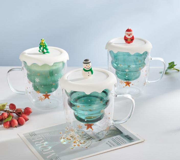 Ly Thủy Tinh 2 Lớp Hình Cây Thông Cách Nhiệt Cao Cấp 9