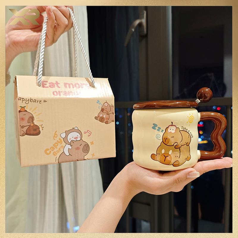  cốc sứ hình Capibara dễ thương quà sinh nhật quà ngày tình nhân 400ml Bộ hộp quà tặng cao cấp - KPBL 