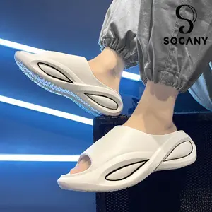 Socany Sandal Slide Cowok Pria Sandal Selop Pria Hitam Karet Slipper EVA