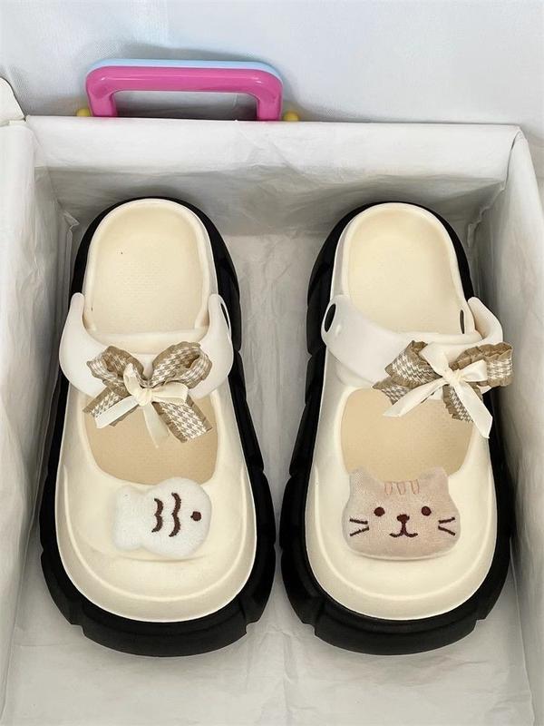 Product Introduction of 2024 New Bow Mary Jane Pump Women's Eva Thick Bottom for Outdoors Sandals Non-Slip 23
