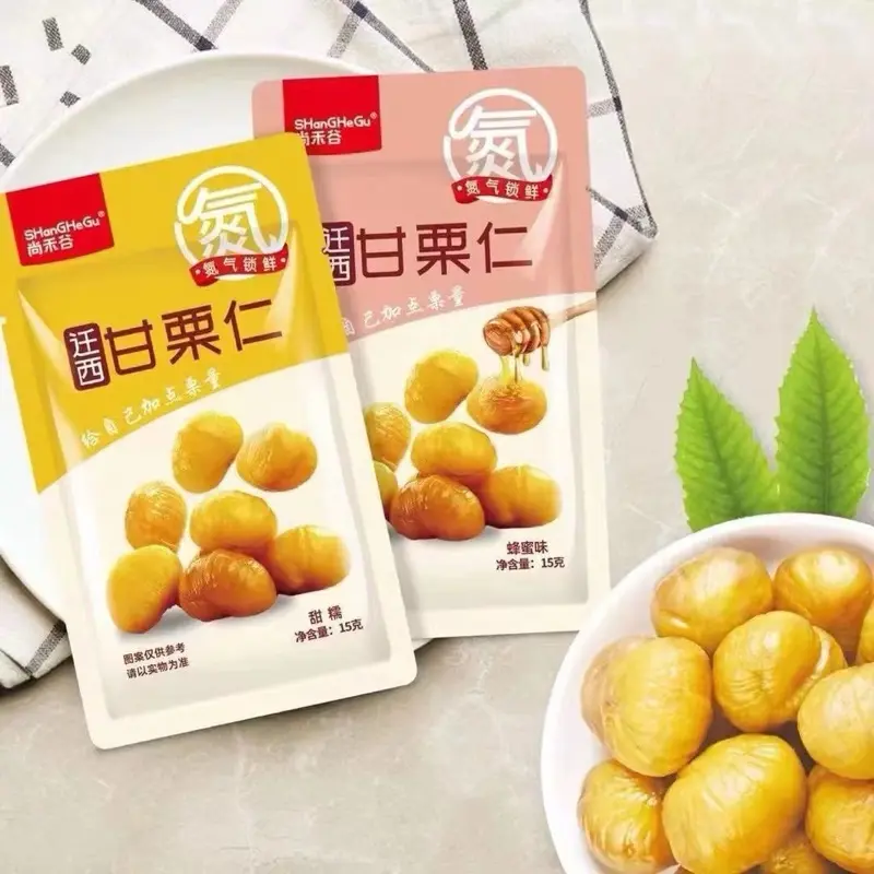 Hạt dẻ gói ăn liền, Hạt rẻ thơm ngon, tiện lợi, Hạt dẻ mật ong.
