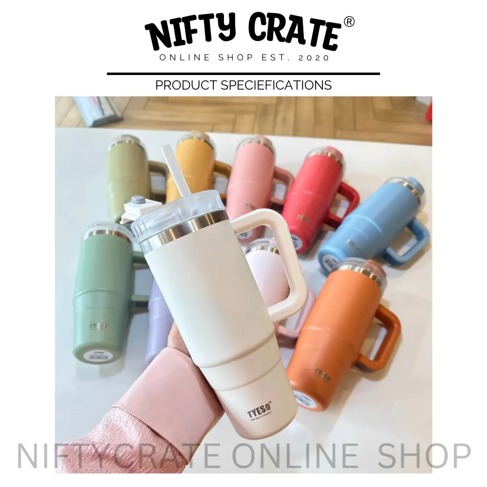 Original TYESO "New Kye w/ Handle" 1.2L and 900mlVacuum Insulated Tumbler bottle jug Drinkware Bottle 8868