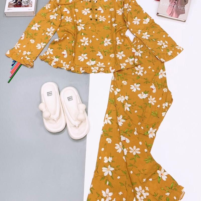 Bộ tole quần dài tay dài cổ trụ 6 nút 1