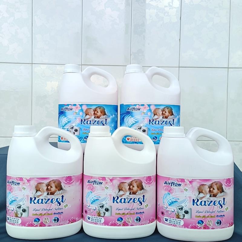 Combo 5 Can Nước giặt Razest -Nước giặt 5 trong 1 - Siêu lưu hương -Thể tích 1700ML - Nước giặt Xả quần áo