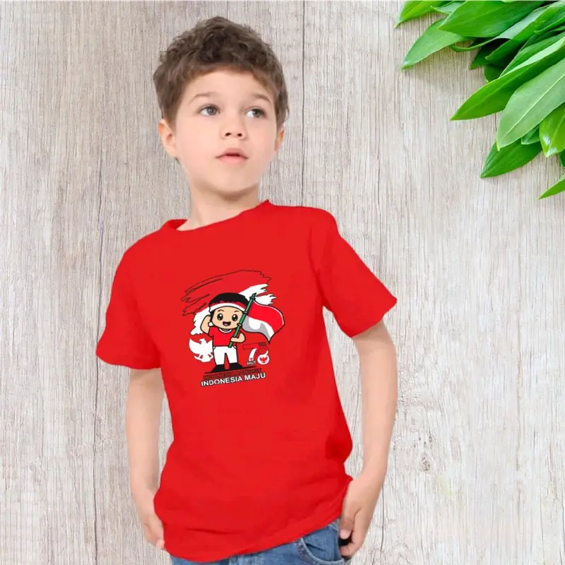 KIDS WORLD STORE Kaos Anak 1-10th Gambar HUT 78 MERDEKA/ kaos anak cowo cewe 17 AGUSTUSAN 0