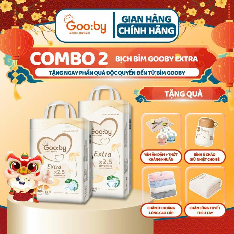 ( COMBO 2 BỊCH ) BỈM NGÀY GOOBY EXTRA dán/quần chống tràn hiệu quả đủ size cho bé