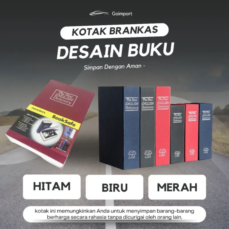 Brangkas Brankas Berangkas Besi Bentuk Buku Password Kode Angka Kamus Mini Kotak Penyimpanan Perhiasan Uang Metal Pengaman 0