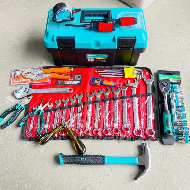 Combo 47 món đồ sửa chữa: Búa 500g, bộ cờ lê, lục giác, tô vít, bộ tuýp, thước mét... dụng cụ sửa chữa cho gia đình đa năng