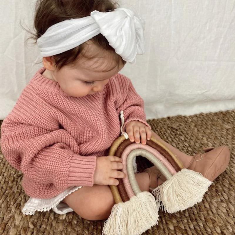 Product Introduction of Baby Girls Boys Autumn Winter Knit Sweater Solid Color Long Sleeve Crewneck Knitwear 28