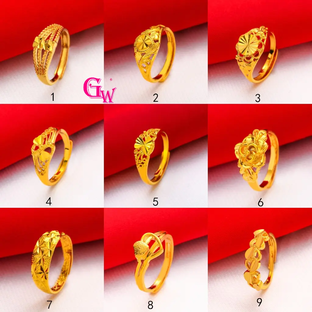 SS24 Ladies Fashion Ring Adjustable Size Brass Brass Gilding Lucky Jewelry