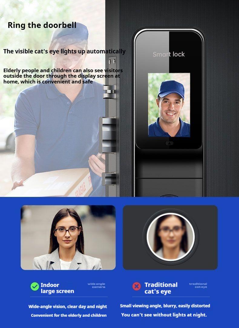 Product Introduction of Fingerprint Lock Home Password Lock Smart Door Lock Anti-theft Door Entry Electronic Lock Smart Fingerprint Lock 10