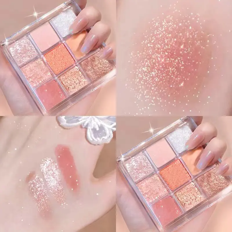 Bảng Phấn Mắt, Chín Màu, Lì, Lấp Lánh, Tông Màu Đất Trang Điểm Nữ Women Eyeshadow