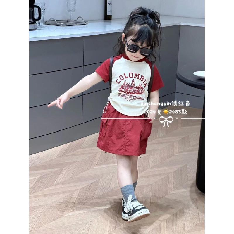 Quần áo trẻ em,  Áo thun mix chân váy thô nhiều màu bé gái từ 10-20kg, Ebestore 1