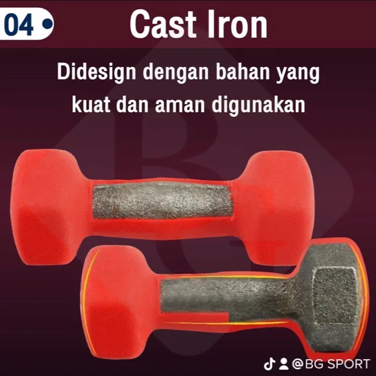 BG Sport Mini Dumbbell Neopren Alat Latihan Olahraga Beban Gym Fitness Otot Barbell Mini Beban 1Kg (1pcs) 6