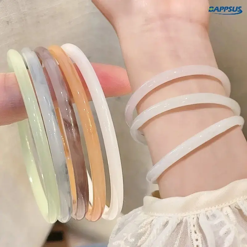 Gelang Kaca Gaya Cina, Berwarna-warni, Bergaya dan Elegan, Gelang Halus, Hijau dan Merah Jambu, Aksesori Fesyen Wanita, 1PC