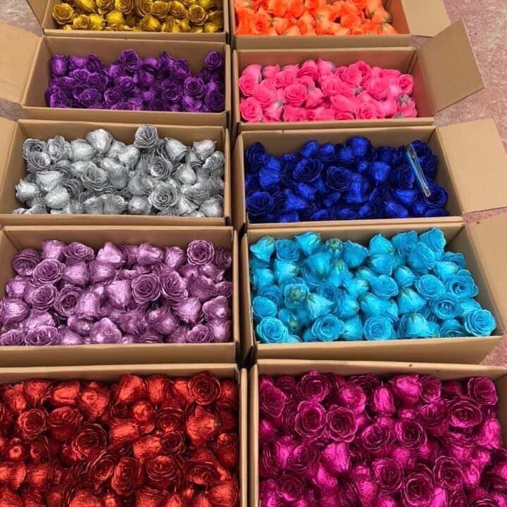 100 bông hồng nhũ kim tuyến