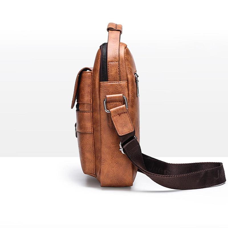 Product Introduction of Men's Messenger Bag Casual Vintage PU Leather Crossbody Handbag Adjustable Shoulder Strap Men's Briefcase Backpack 31