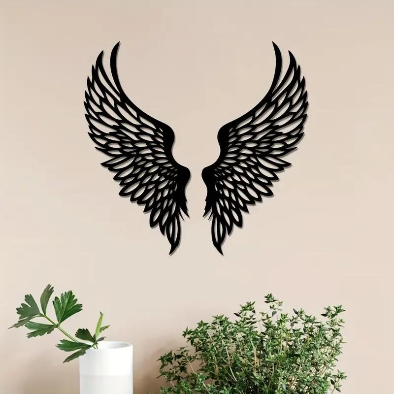 Angel Wing Design Wall Art, Metal Wall Decor, Wall Hanging Decor for Home Living Room Bedroom, Home Decor, Room Decor, Poster 2
