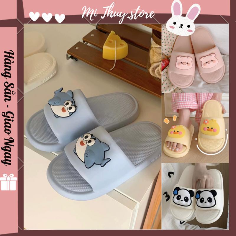 Chọn tăng 1 size Dép quai ngang XXT cá mập cá sấu vịt thỏ gấu cún gấu trúc ulzzang dễ thương trẻ trung QUAI NGANG THÚ CƯNG