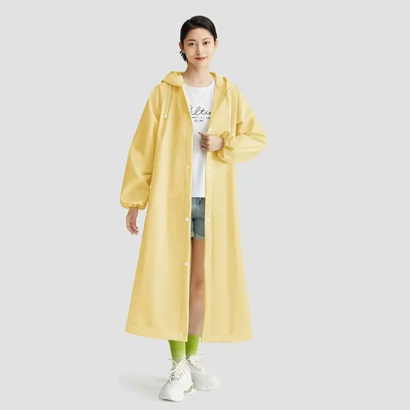Áo mưa EVA, Áo mưa dài dành cho người lớn, không thấm nước, thích hợp để cắm trại, đi bộ đường dài và các môn thể thao ngoài trời, có thể tái sử dụng, áo mưa một mảnh, dành cho người lớn, quần áo mưa 7