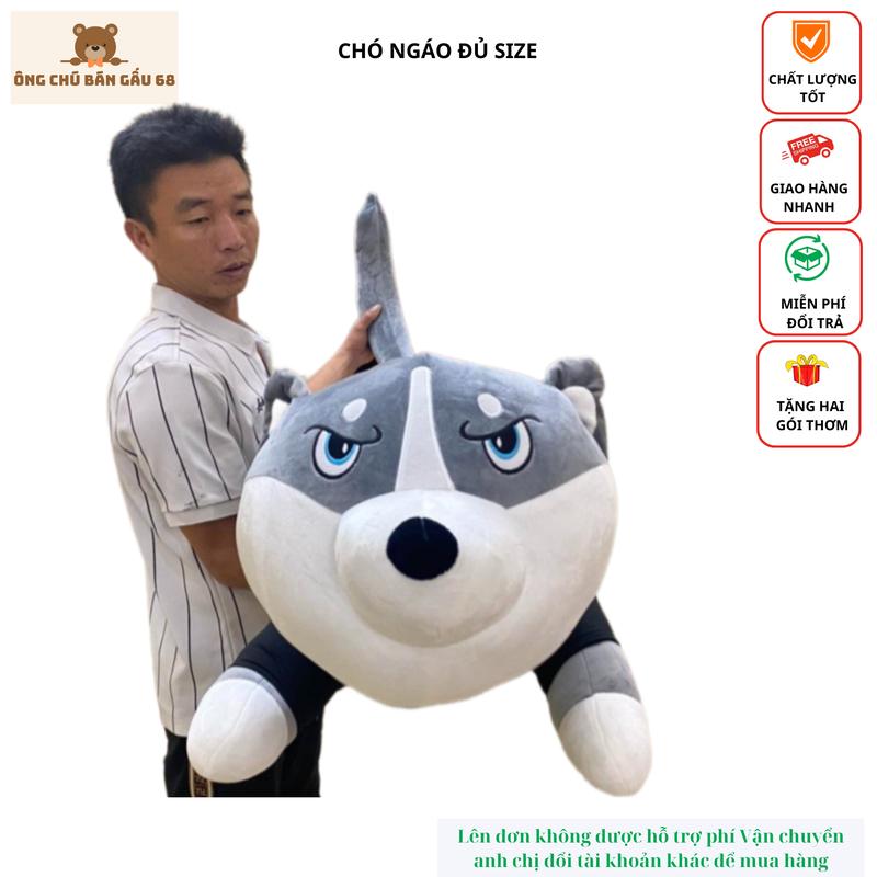 Gấu Bông Chó Husky Gối Ôm Có Khoá Kéo Dùng Để Ôm Ngủ Hoặc Làm Quà Tặng Thú Bông Thú Nhồi Bông Toy Đồ Chơi Phát Nhạc