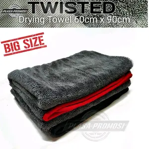 Drying Towel Korean Microfiber mobil motor 90x60cm mengeringkan sekali usap Hitam