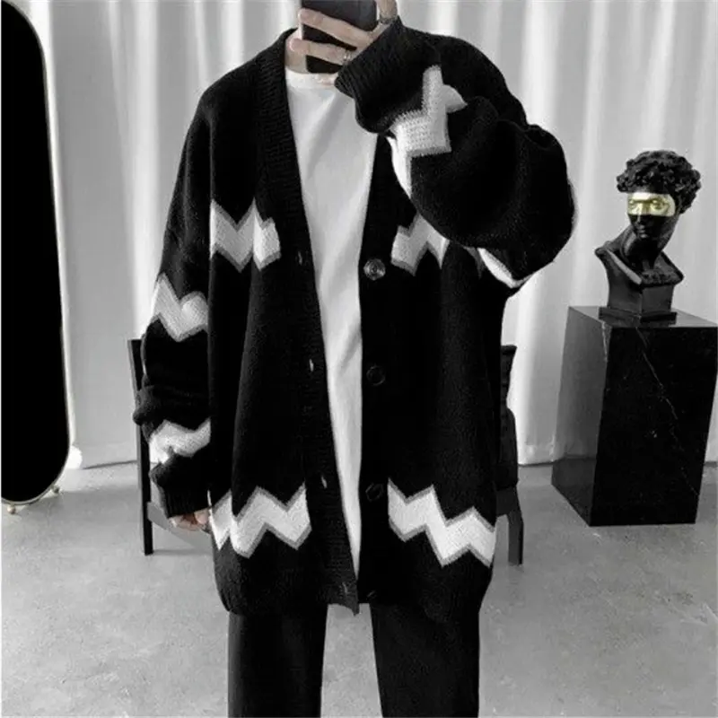 Áo len cardigan nam lỏng lẻo phù hợp với các cặp đôi mặc kiểu dài Hàn Quốc phù hợp với mùa thu và mùa đông Menswear Jacket