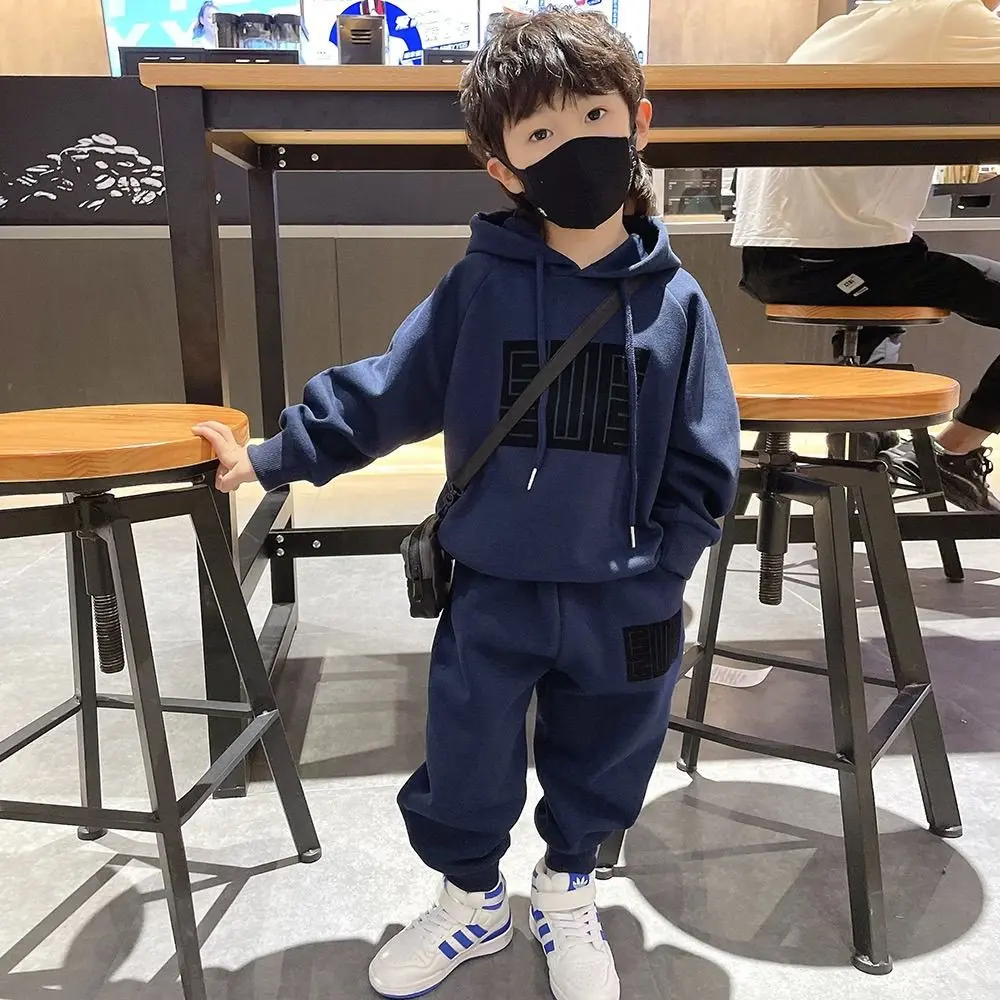 Bộ Đồ Nhung Mỏng Cho Bé Trai, Bộ Sưu Tập Mới 2024, Áo Hoodie, Bộ Đồ Hai Mảnh Thể Thao Đẹp Trai, Bán Chạy
