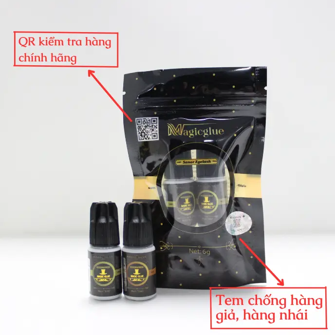 Keo Nối Mi MAGIC GLUE (Chính hãng), Siêu Bền-Ít Cay, Set 2 Chai (3ml/1 chai) - Dụng Cụ Nối Mi Thúy Hà Mỹ Phẩm Cosmetic 1