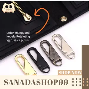 (ACC116) Pengait Resleting Penarik Resleting Bahan Logam Zipper Gantungan Universal Harga 1 Buah