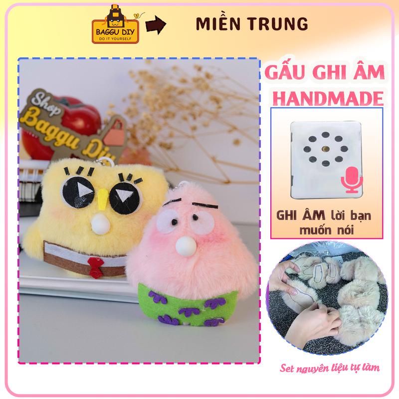 Set nguyên liệu tự làm Gấu Ghi Âm Giọng Nói, bộ phụ kiện DIY , món quà handmade ý nghĩa tặng bạn gái, crush,... dịp lễ noel, tết, valentine,...Kèm video hướng dẫn chi tiết  Baggu DIY - Xmas