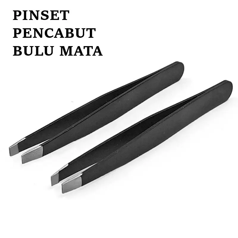 DAS Pinset Hitam Stainless Steel / Pinset Penjepit Pencabut Bulu Mata Alis Stainless