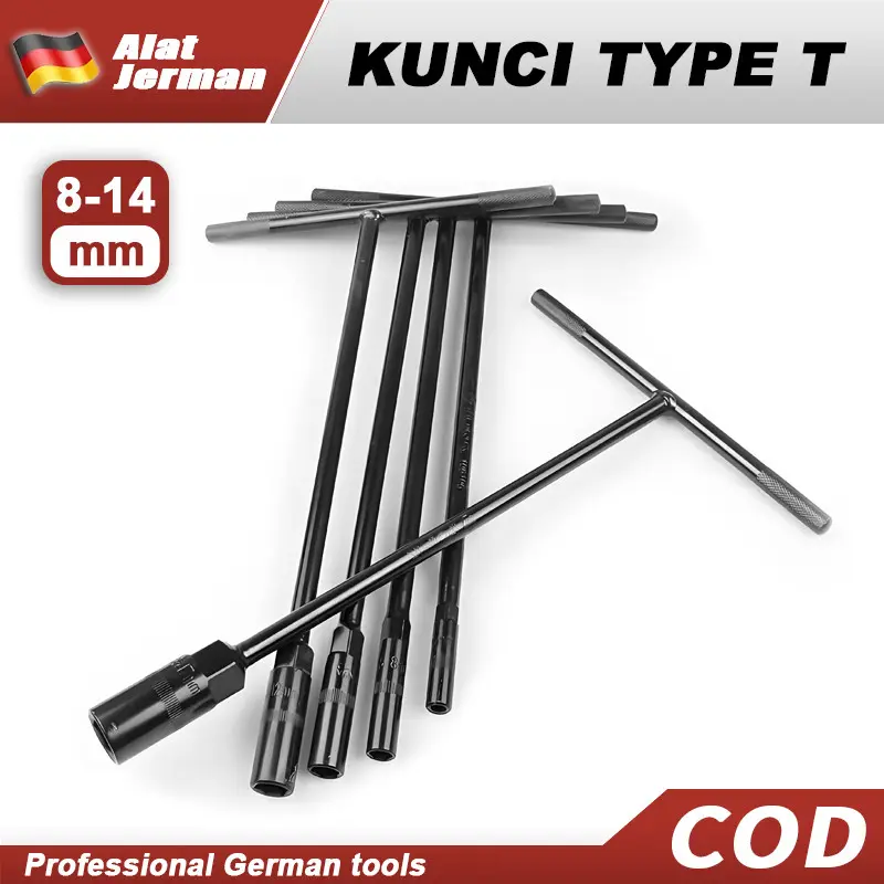 Neso Alat Jerman  Kunci T 8/10/12/14 mm BISA COD Kunci pas soket perbaikan T-Type Wrench Kunci Sok Sock Socket T Set Konci Original - ALAT NT10