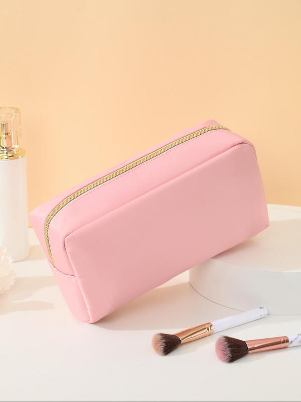 Simple Solid Color Makeup Bag, Portable Large Capacity Cosmetic Storage Bag, Zipper Makeup Organizer Pouch, Versatile Storage Bag for Travel, Gym 7