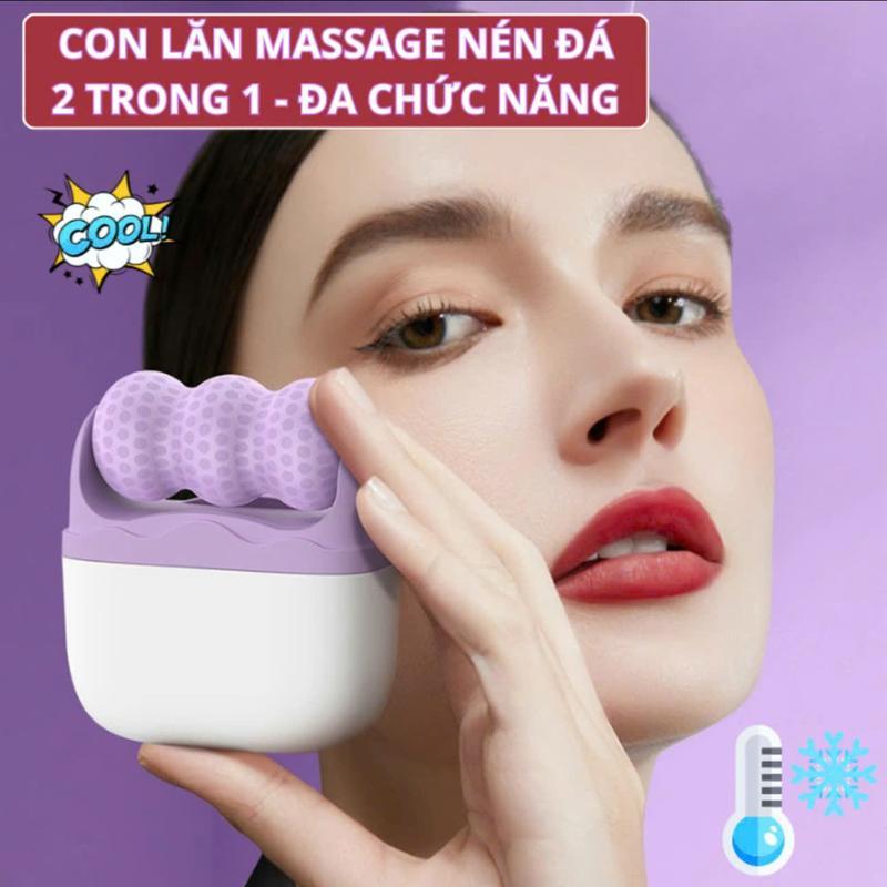 Sale lớn Con Lăn Nén Đá Massage Mặt 2 Trong 1 - Máy Massage Đa Chức Năng Thiết Bị Nén Lạnh Chăm Sóc Da Hiệu Quả