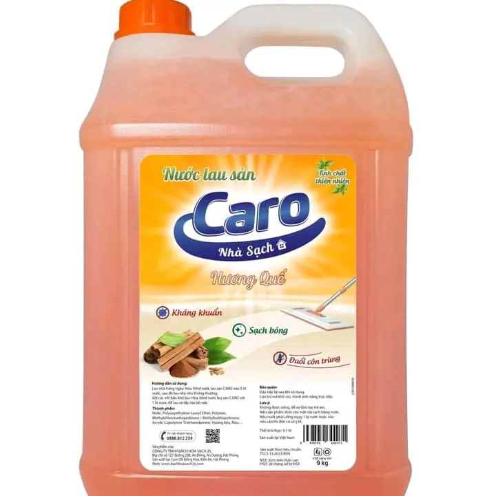Nước Lau Sàn Caro 9kg hương Quế,hương hoa lily,hương xả chanh,hương Bưởi,giúp sàn nhà sạch bóng thơm tho suốt ngày dài Làm Sạch