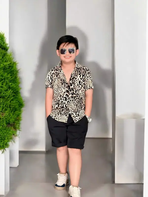 Bộ Quần Áo Sơ Mi Màu Beo Cho Bé Trai 12-52Kg 4