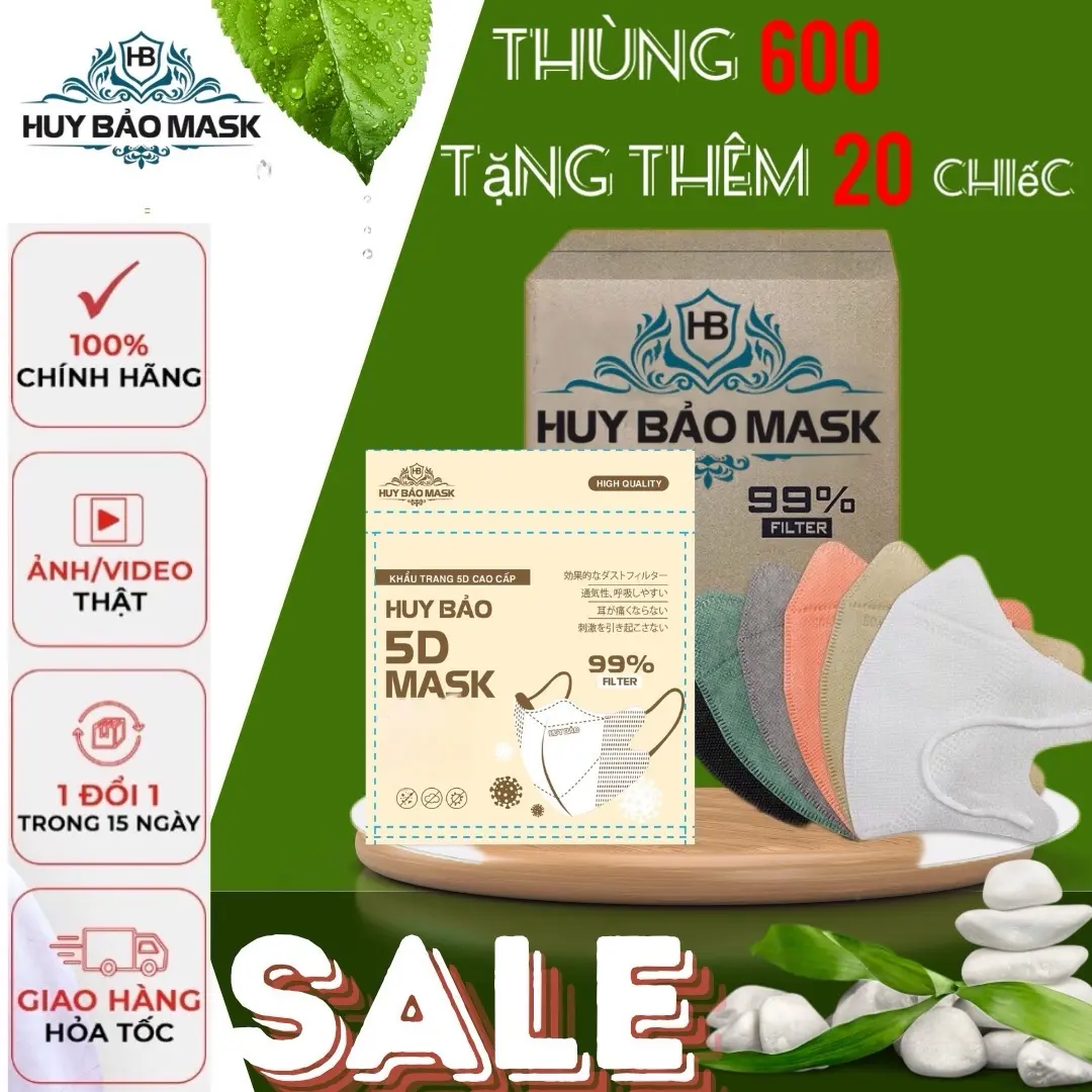 5d Huy Bảo Túi zip(thùng 600 chiếc tặng thêm 20 chiếc) khẩu Trang chống bụi mịn, giọt bắn,tia UV.. Phụ Kiện Che Mặt Accessories Nam Nữ Women Hoa Khuyên Tai Nhung