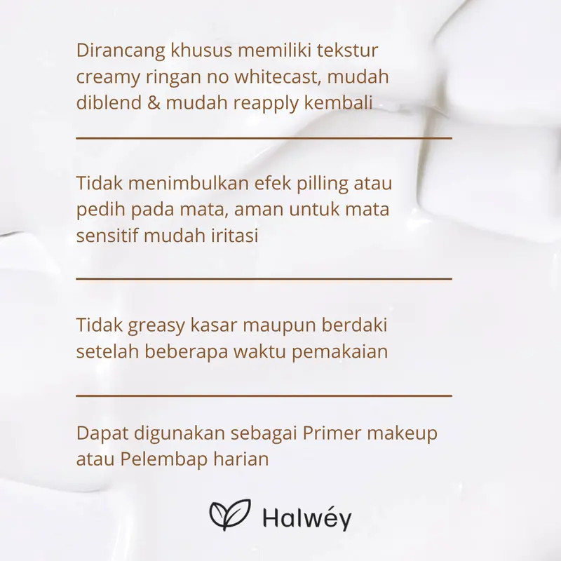 Halwey New Organic Sunscreen Ultra Mild White Tea SPF28 PA+++ 15gr 4