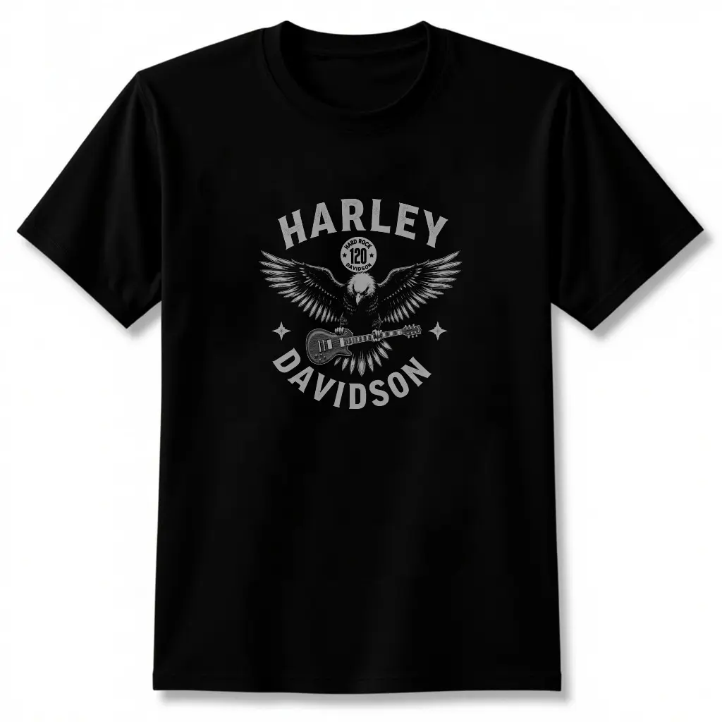 Áo Thun Nam, Harley Davidson, Thiết Kế Rock Cứng In Hình Đại Bàng Kỷ Niệm 120 Năm, In Họa Tiết Thời Trang, Làm Bằng Cotton, Cổ Tròn, ngắn Tay, Thích Hợp Mặc Dạo Phố, Hàng Mới Về, Giá Cả Phải Chăng, Dáng Rộng Vừa Vặn, Có Sẵn Thanh Toán Khi Nhận Hàng